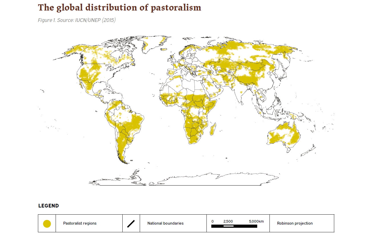 Map showing the global distribution of pastoralism