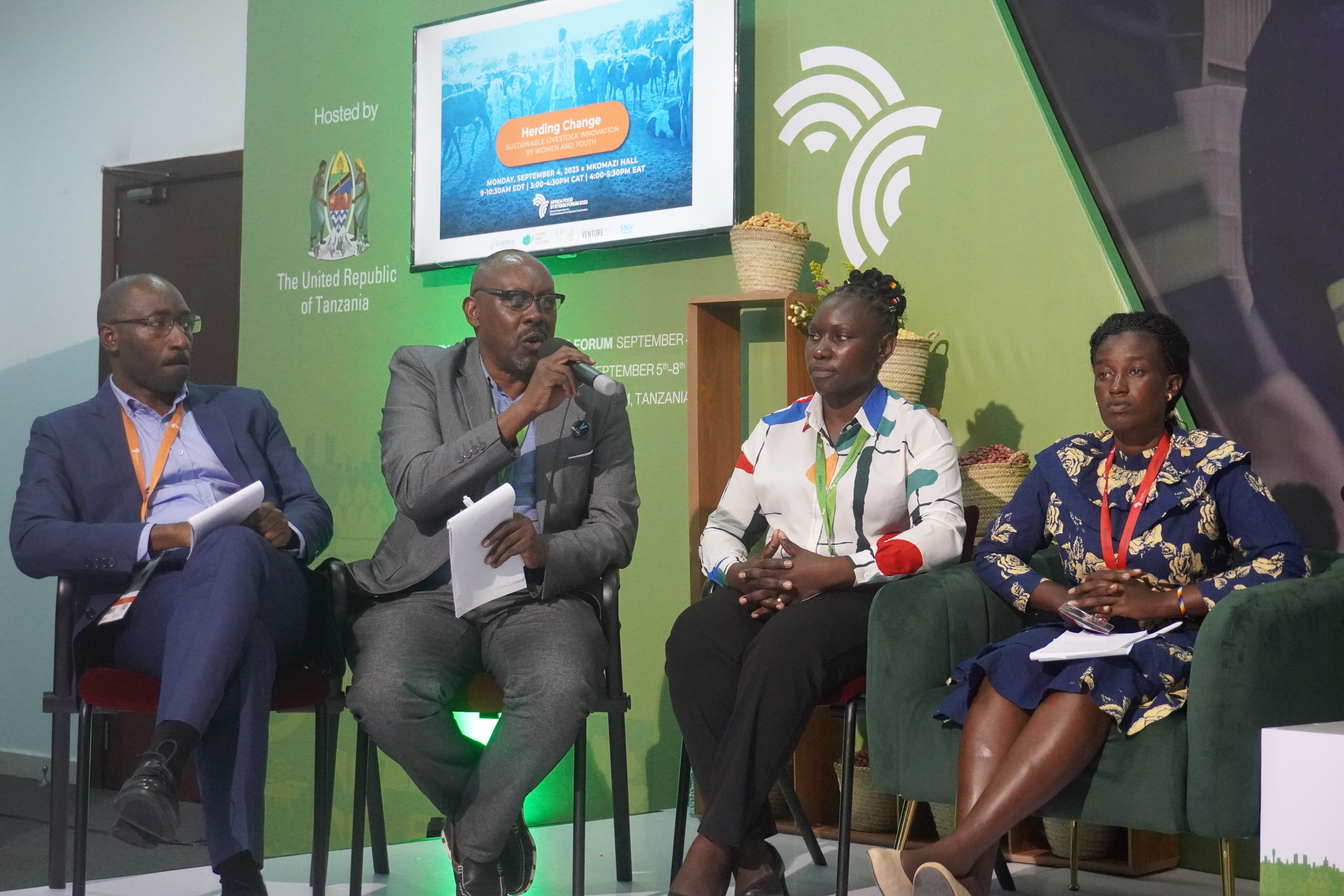 Speaker panel at AGRF 2023 Herding Change side event